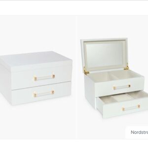 Nordstrom White Lacquered Jewelry Box (DEFECT) missing drawer